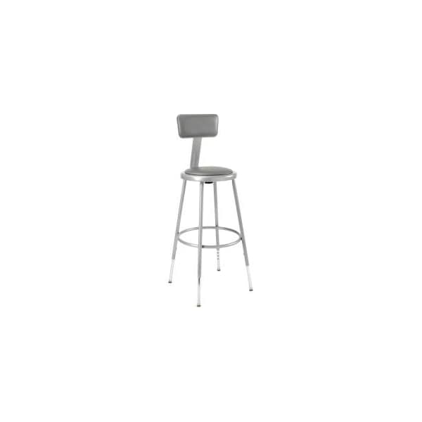 National Public Seating Interion Steel Shop Stool wBackrest and Padded Seat Adjustable Height 25 33 GRY 2PK 244873 - main